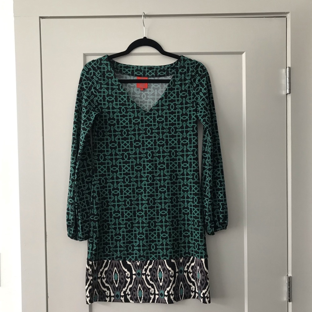 Tracy Negoshian Dress - Black & Teal